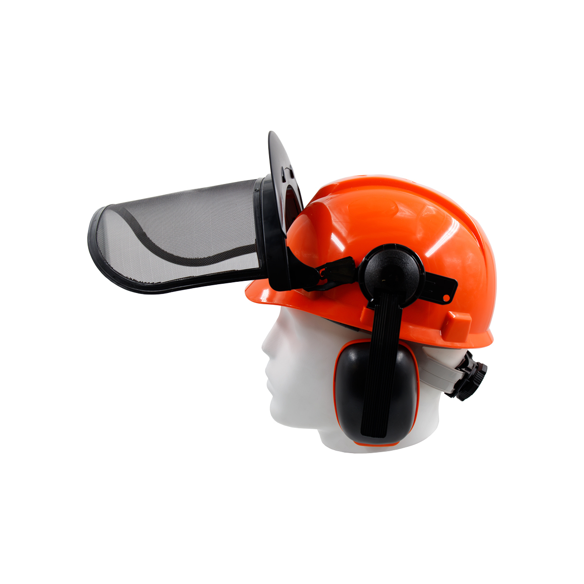 SGS Protective Helmet for Landscapers with Ear Defenders and Face Shield